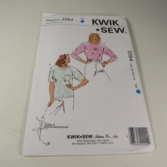 Kwik Sew 2054 Sewing Pattern Shirt UNCUT NEW short sleeve, long sleeve shirt - Picture 1 of 5